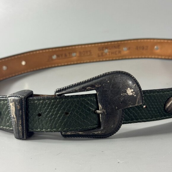 Vintage 90s Jenny & The Boys Green  and Silver Western Belt, M main image 11